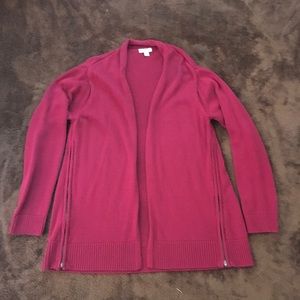 J Jill Cranberry open front cardigan - size small